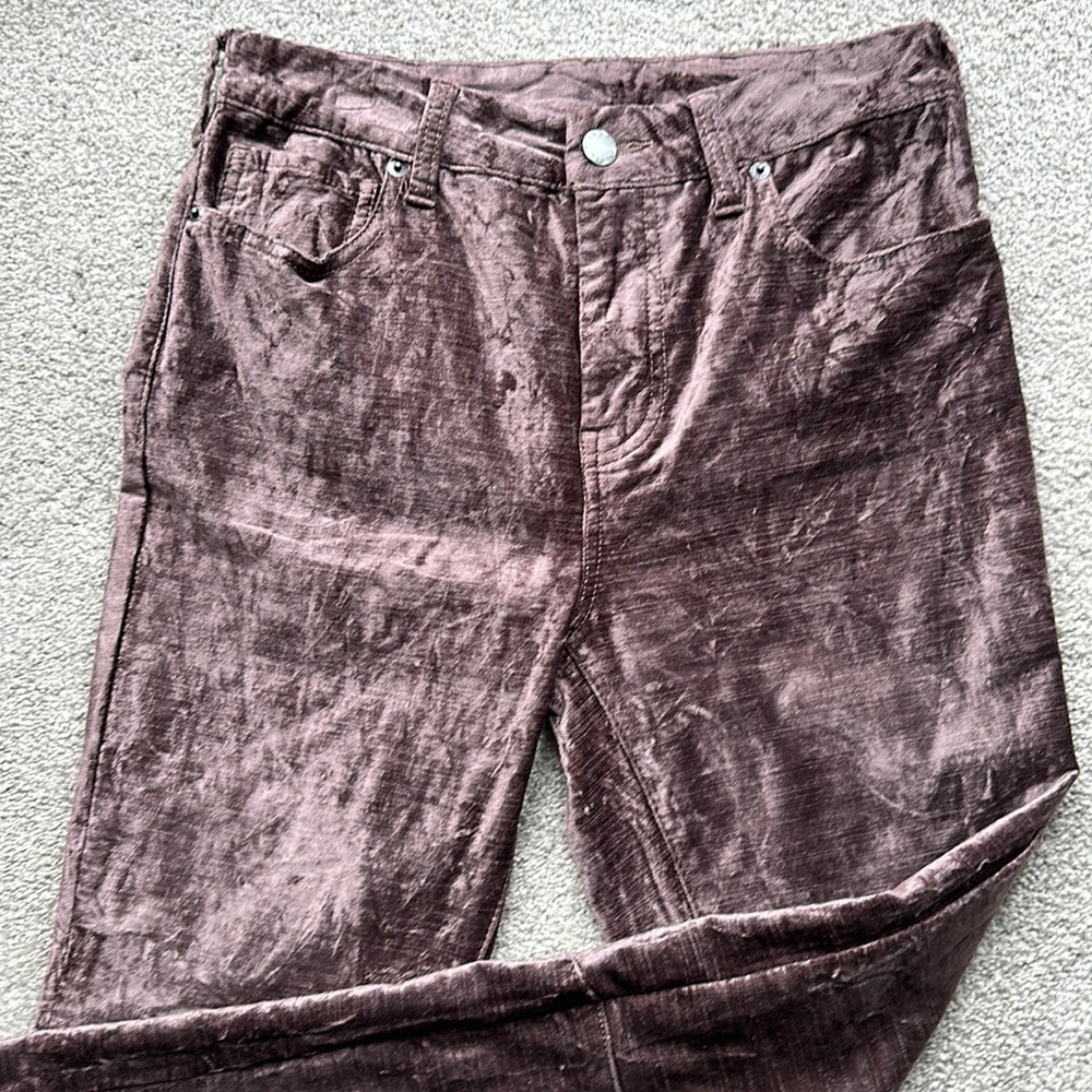 Crushed velvet Free People crop pants